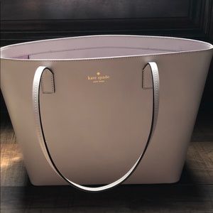 KATE SPADE GREY leather TOTE with wristlet